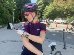 Cycling with type-1 diabetes and checking blood sugars